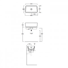 Simas Degrade Раковина чаша 57см, черный