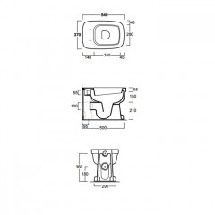 SIMAS Evolution Унитаз приставной 54х37см, слив универсальный, цвет белый