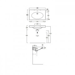 Simas Lft Spazio раковина консоль подвесная без отв. под смеситель 80х49,5см, цвет белый