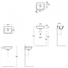 SIMAS Evolution Раковина 34х31см с 1 отв. под смеситель, цвет белый