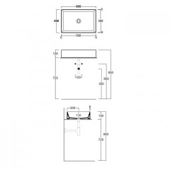 SIMAS AGILE Раковина на столешницу 60х40 см,без перелива, без отв под смеситель,цвет PRUGNA MATT