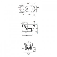 Simas Baden Baden Биде подвесное 56х36 см, с 1 отв под смеситель, цвет черный матовый (без креплений F85)