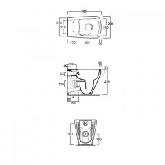 Simas Baden Baden Унитаз приставной безободковый 56х36 см, слив универсальный, цвет белый (без креплений к стене F91)